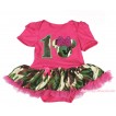 Hot Pink Baby Bodysuit Camouflage Pettiskirt & Camouflage Minnie & Birthday 1ST JS4516